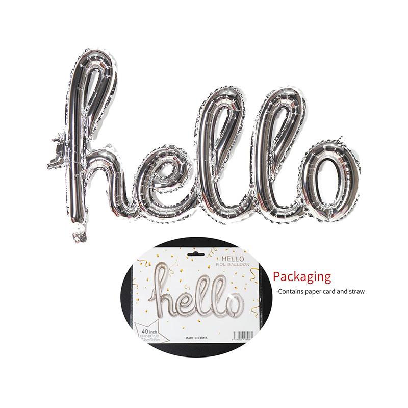 

Conjoined English Small Letter Globos Hello Independent Paper Card Packaging Gold Rose Gold Party Decorative Aluminum Balloons 40inch 1pack светло-зеленый