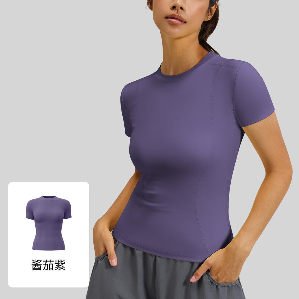 Women's Fashionable Lightweight Athletic Yoga Top, Short-Sleeve Running And Fitness T-Shirt For Summer
