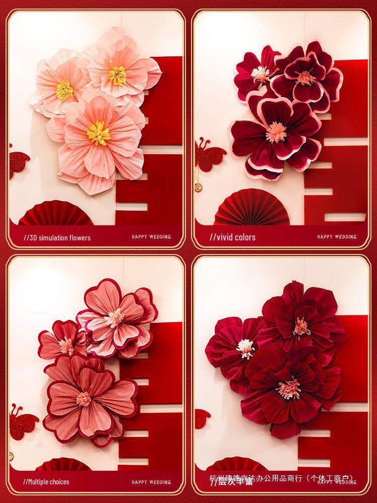 Wedding Crepe Paper Flower Decoration: Bedside, Bedroom, Wall Decor for Engagements & Weddings