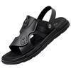 Fashion 2025 New Summer Outwear Non-slip Men's Sandals Fashion Casual Dual-use Beach Shoes Slippers Male Solid Color Leather Sandals Man