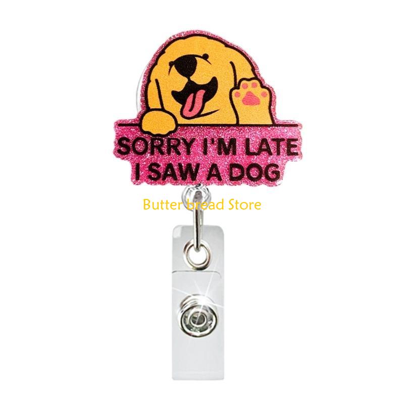 W89C Doctor Nurse Badges Reels with Clip Acrylic Badges Holder