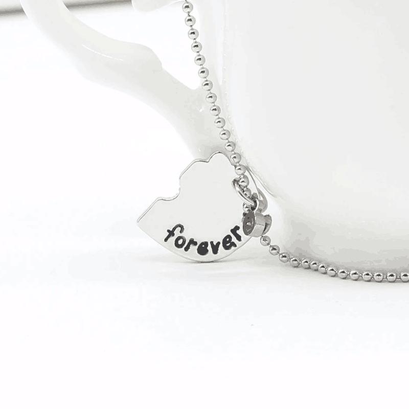 3Pcs/Set Heart Spliced Pendant Necklace Best Friend Bff Friendship Couple Necklace  Jewelry