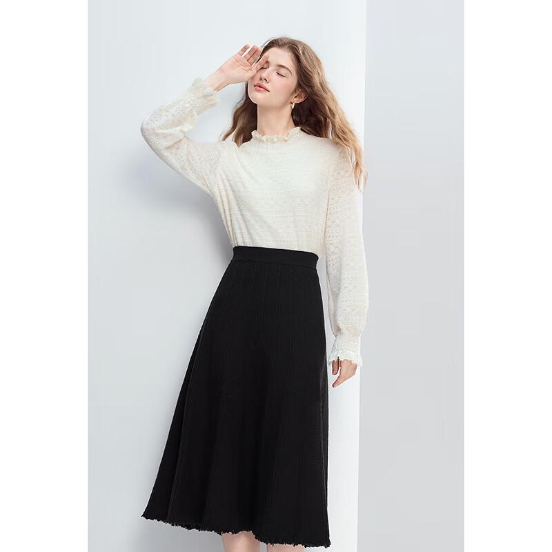Betu Women's Winter Twisted Tassel Midi Skirt