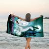 1pc Casper Beach Towel with Custom Name, Beach and Seaside Swimming Pool Equipment, Fashion Pattern, Rectangular, Travel Essential