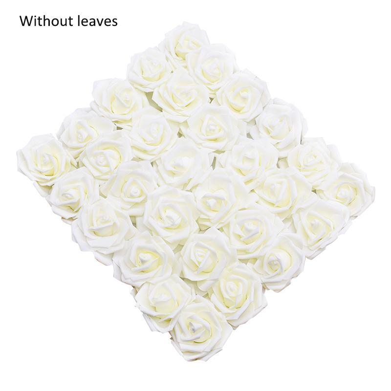 25Heads 8CM Artificial PE Foam Rose Flowers Bride Bouquet Flower For Wedding Party Decorative Scrapbooking DIY Flower