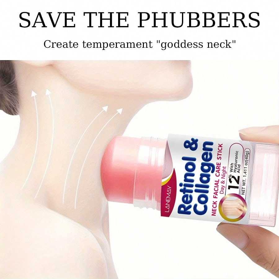 1pc 40g Neck And Face Stick, Contains Retinol, Collagen And Hyaluronic Acid, Reduces Fine Lines And