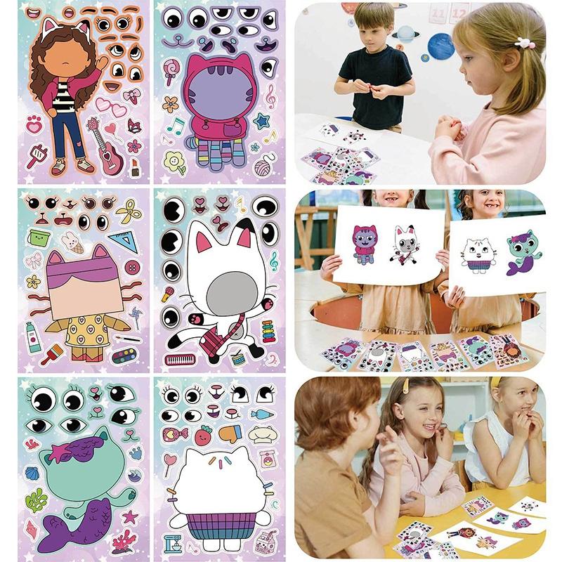 Gabby Dollhouse Stickers 8-50pcs Aesthetic Sticker Diy Decal for Scrapbook Phone Case Laptop Waterproof Sticker Decal Party Gift
