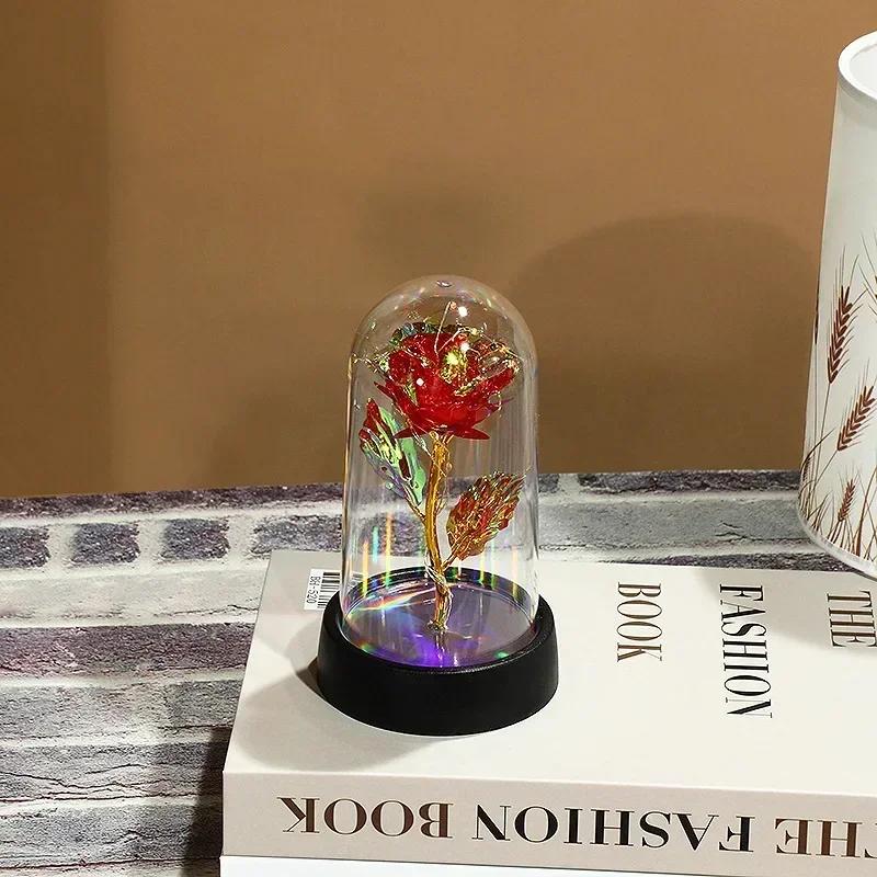 

Rose Light Beautiful Realistic Looking Night Light Rose Eternal Flower Party Supplies LED Simulation Figurines Miniatures Decor красный