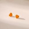 Sweet Dainty 18k Gold Plated Heart Oil Drop Stud Earrings For Women