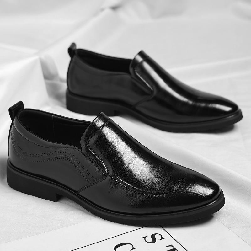 

Мужская обувь весна лето 2025 полая дышащая модельная кожаная обувь на одной педали, закрывающая ногу, офисная обувь 2025 37