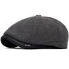 HT5029 Beret Cap Men Women Autumn Winter Knit Hat Warm Artist Painter Wool Beret Hat Male Female Octagonal Flat Cap Mens Berets