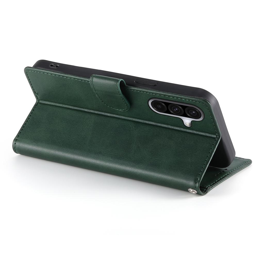 For Samsung Galaxy A36 5G Case Stand Wallet Calf Texture PU Leather Flip Phone Cover with Wrist Strap