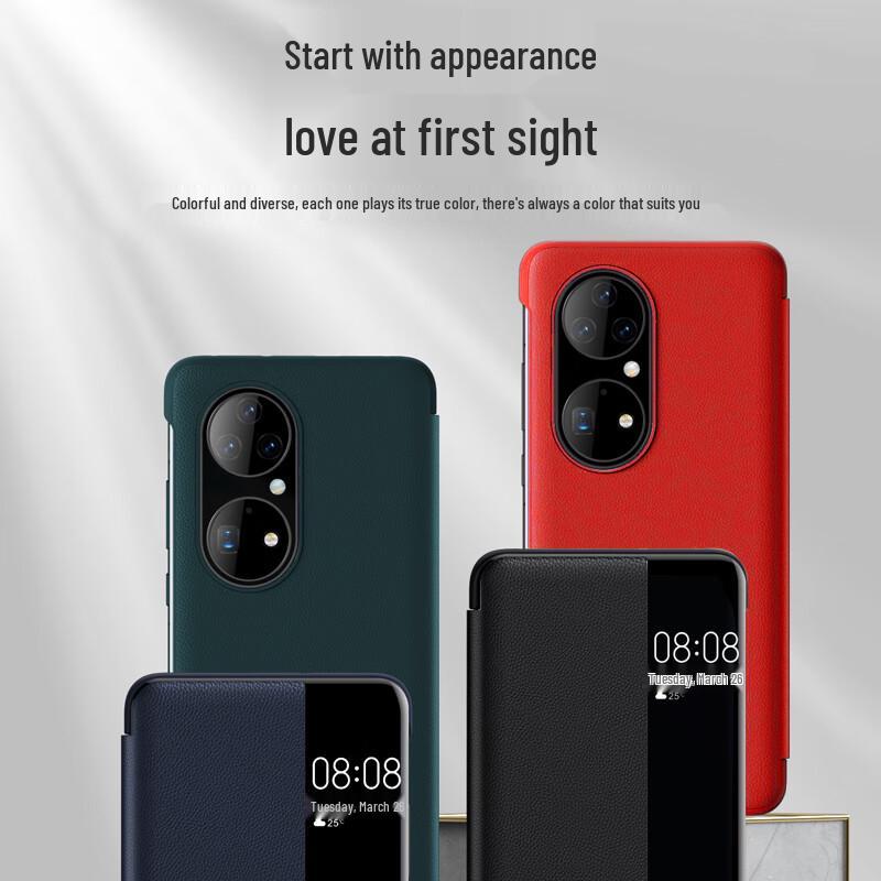 Huawei Faux Leather Smart Window Flip Phone Case