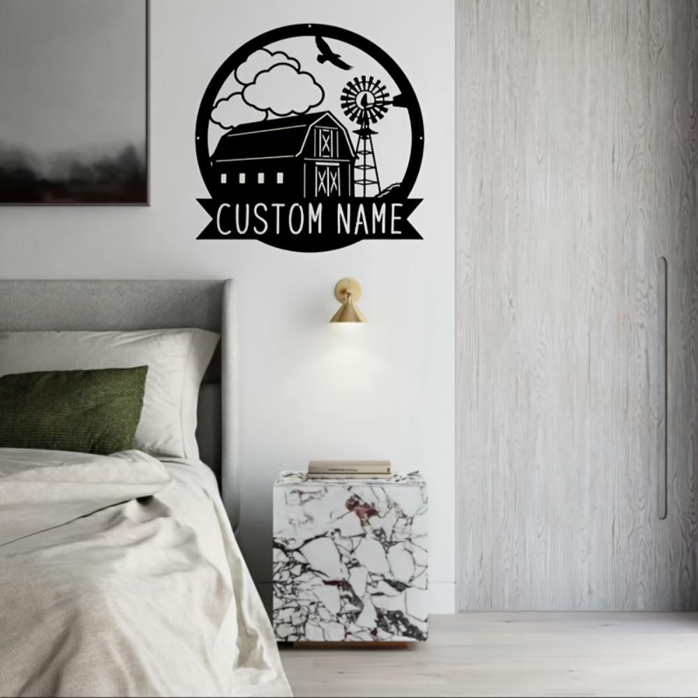 Vintage Barn Metal Sign Large Farmhouse Wall Art Outdoor Windmill Decoration Wedding Family Home Gift