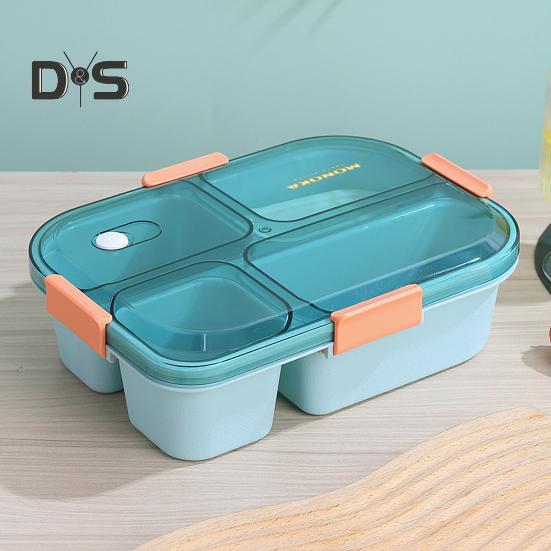 1 Set 1100/1550ML Dust-proof Bento Box Fresh-Keeping Convenient Smooth Opening Lunch Case