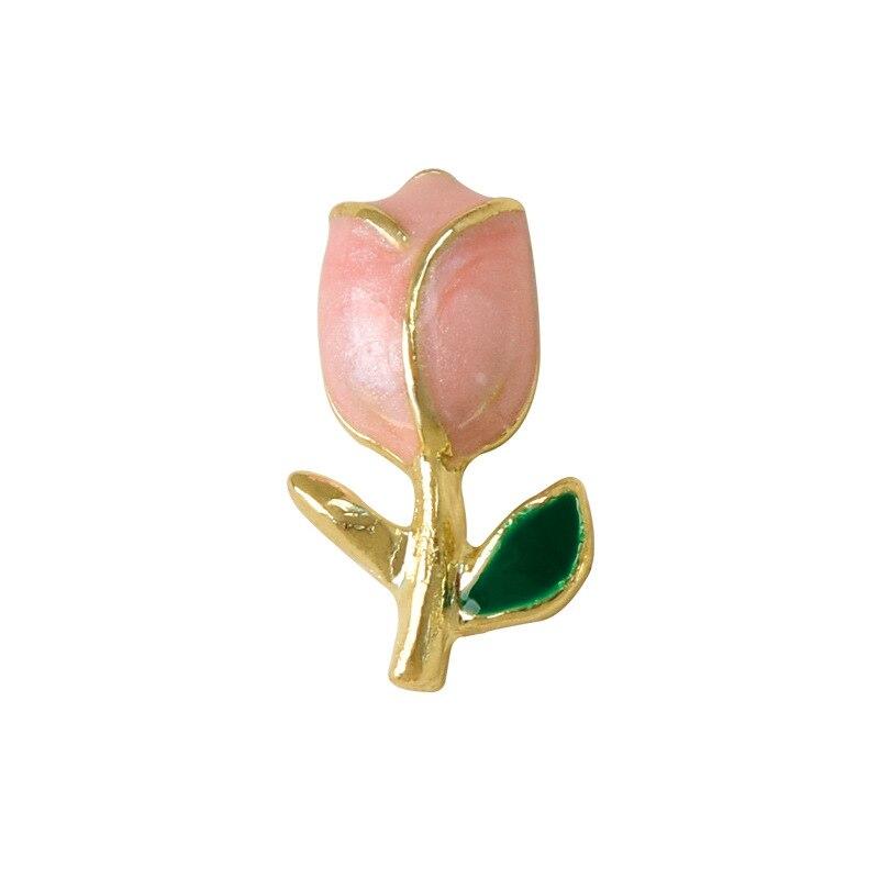 5Pcs/pack 3D Tulip Ornament Metal Texture Nail Jewelry Nail Art Decoration