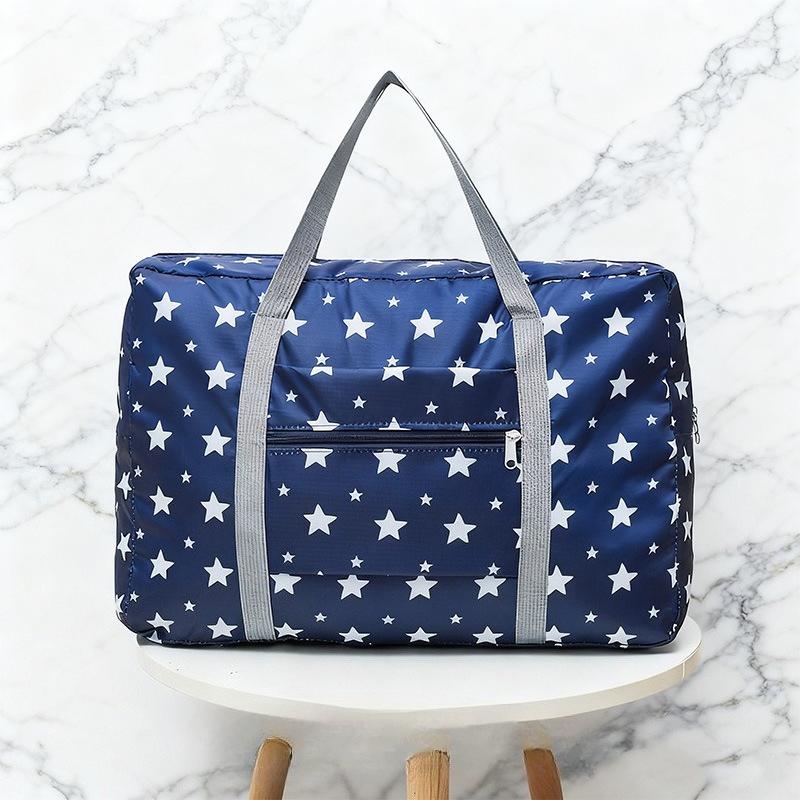 Foldable Extra Large Travel Duffel Bag – Lightweight Polyester with Stylish Star Pattern, Easy Storage & Fast Packing