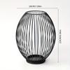 3-Piece Set, Black Lantern Candle Holder, Metal Vintage Wrought Iron Candle Holder, Standing Frame Craft Candle Holder Home Decoration Ornament