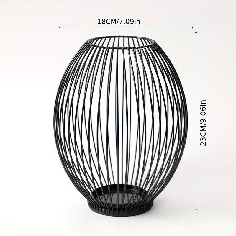 3-Piece Set, Black Lantern Candle Holder, Metal Vintage Wrought Iron Candle Holder, Standing Frame Craft Candle Holder Home Decoration Ornament