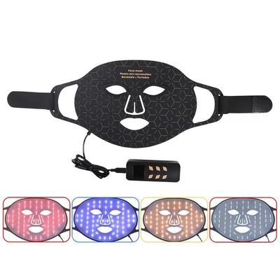 4-Color LED Photon Face Mask with Red Light Therapy, 3D Silicone Skin Brightening & Revitalization, Wireless Rechargeable Anti-Wrinkle Beauty Device