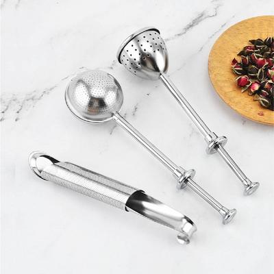 1 st Nät Teinfuser Sil Diffusor Rostfritt Stål Återanvändbar Cha Örtkrydda Kaffefilter Boll Teservis Kök Tekanna Verktyg
