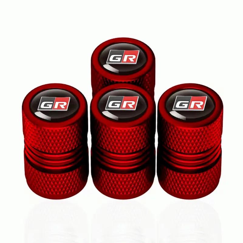 For Toyota ad114Pcs Car GR Sport Wheel Tire Stem Air Valve Caps For Toyota Gazoo Racing GR86 Mirai Prado Avensis Plugs Auto Accessories TDX1