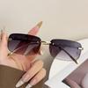 1pc Men and Women Neutral Frameless Oval Frame Multi-color Advanced Fashion Suitable for Casual Attire