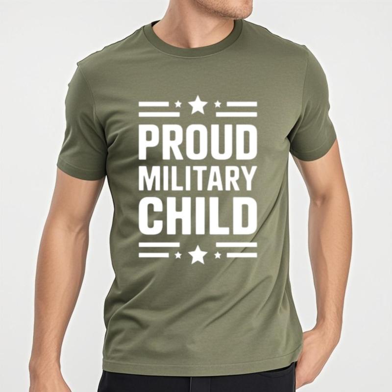 T Shirt Unisex Street Wear For Unisex Round Neck Tshirt Unisex Proud Military Child Star Design Stylish Male Teeshirt Comfort Tshirt
