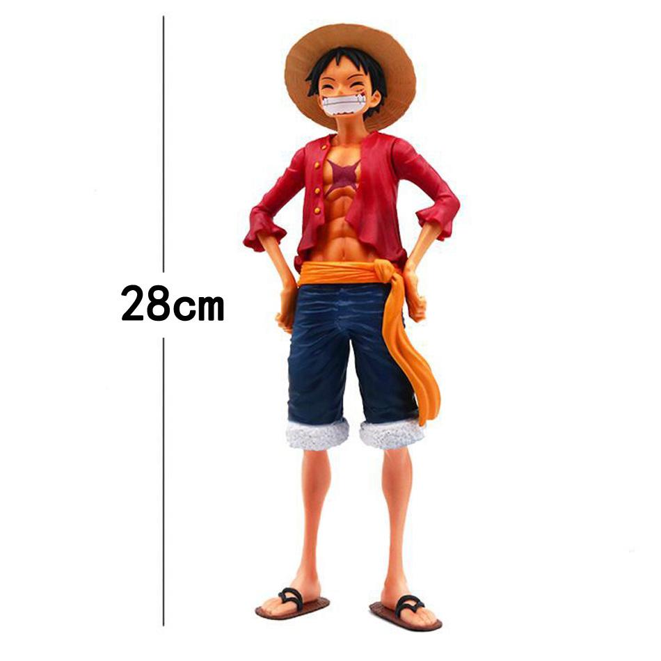 28cm One Piece Anime Figur Selbstbewusst Lachend Luffy Drei Formen Gesichtswechsel Action Figur Puppe PVC Modell Spielzeug Sammlung Geschenke