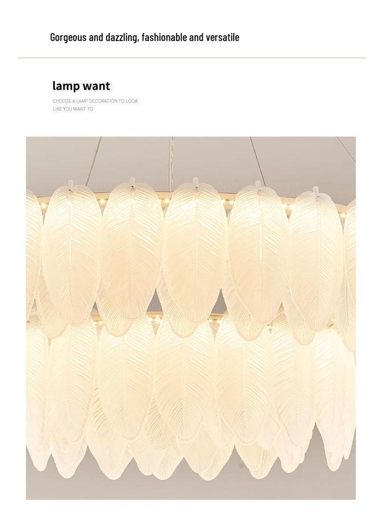Postmodern French Chandelier: Cream Style Feather & Pearl LED Light for Living Room or Bedroom