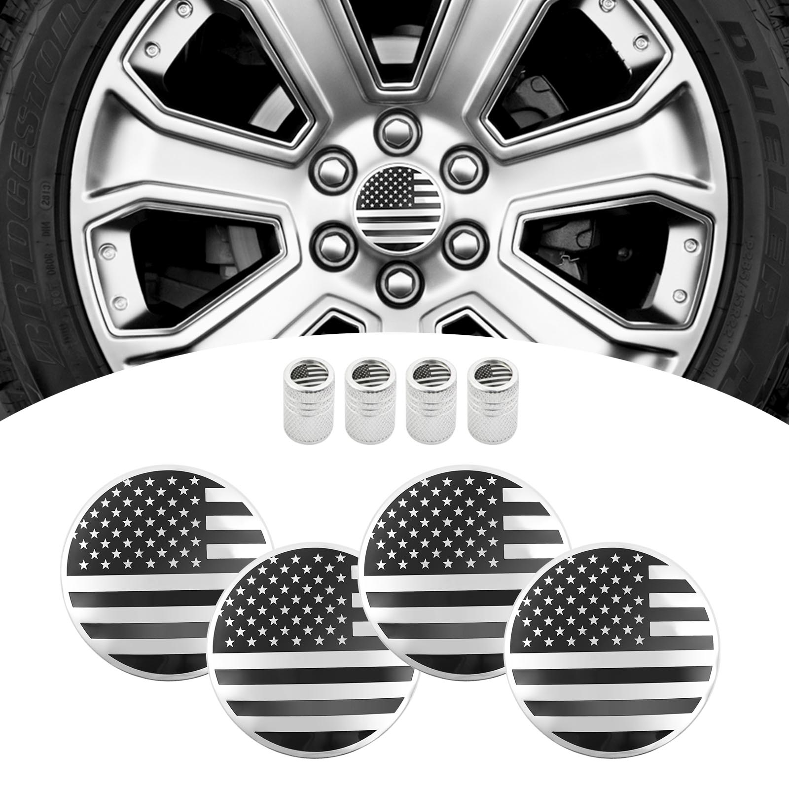 

4pcs Automobile Parts Hubcap Car Wheel Hub Center Cover 83mm For Chevrolet Pickup Truck GMC Recreational Vehicle серебряный
