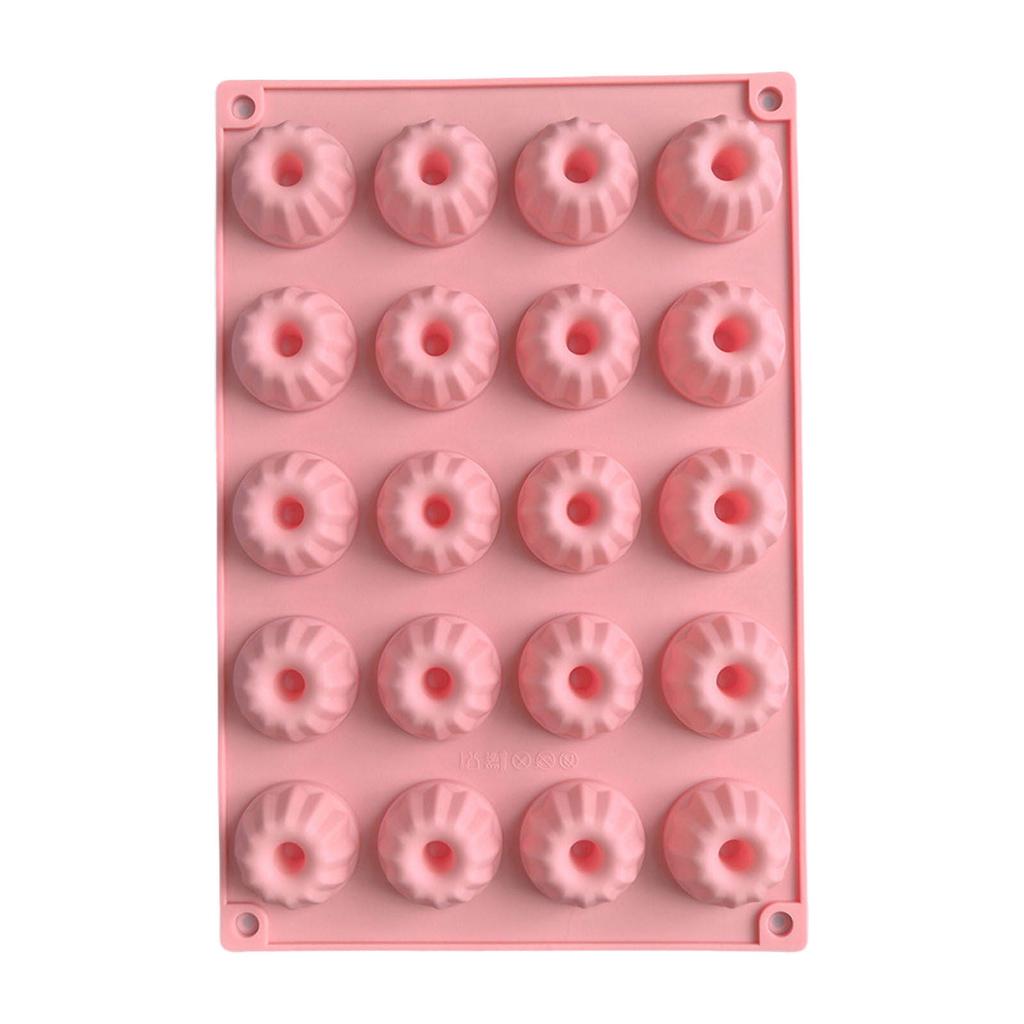 Functional 20 Slot Mini Silicone Bundt Cake Moulds Non Stick Baking Moulds For Cakes Muffins Brownies And Puddings