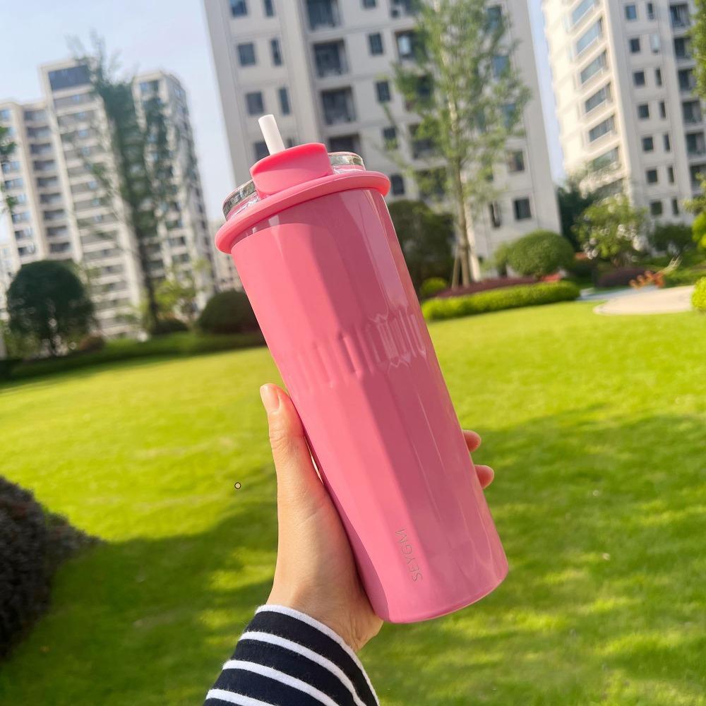 Simple 500ml Hot Cold Water Bottle Leak-proof Double Layers Student Bottle 304 Stainless Steel Insulated Cup For School Office