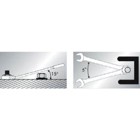 TRUSCO Gear Wrench Combination 14 x 14 190 Type, Dimensions cm, Length mm, TGR-C14