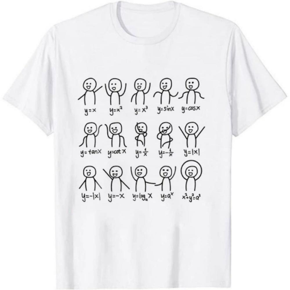 Algebraic dance funny graphics mathematical equations summer casual loose Tshirt