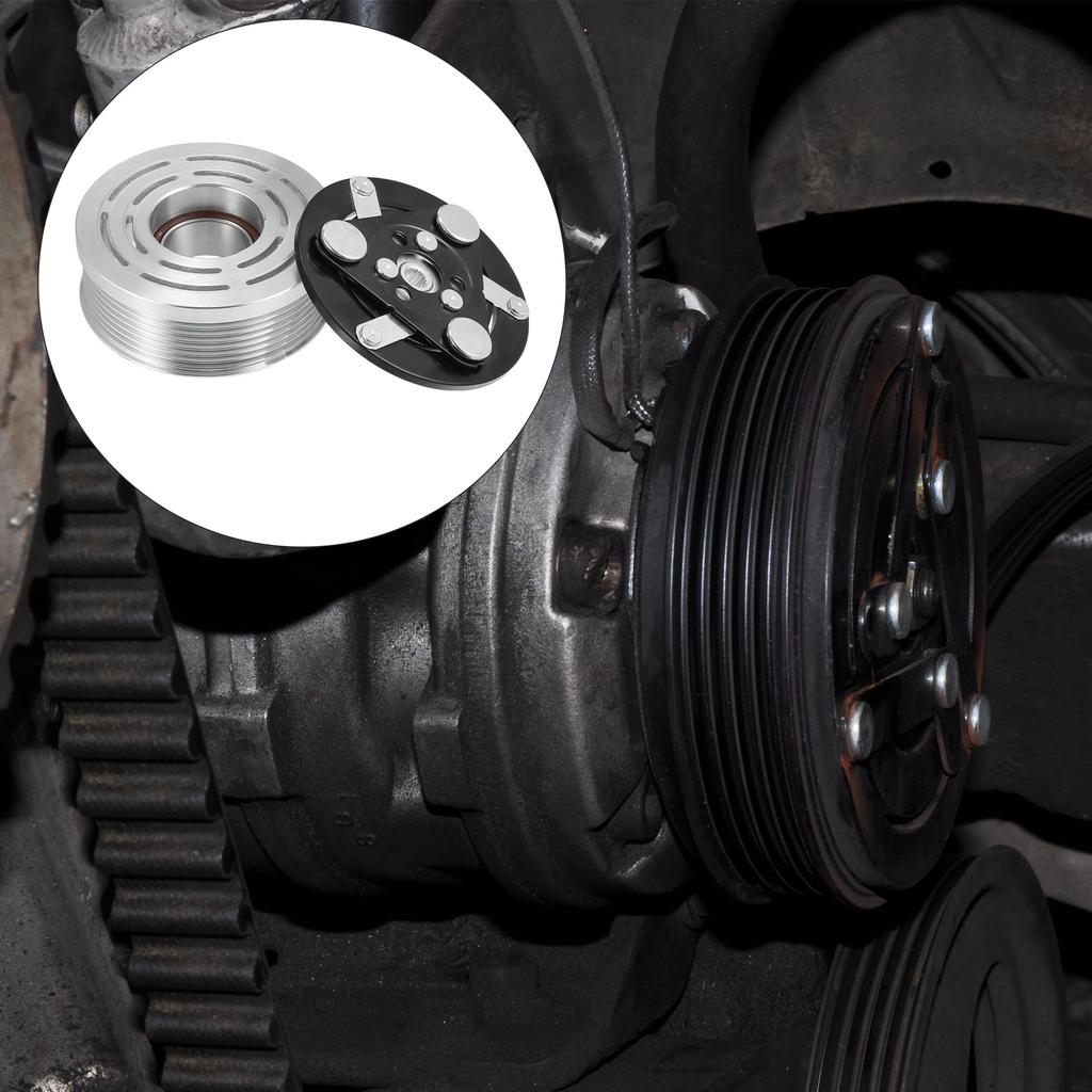 X AUTOHAUX 1 Set AC Compressor Clutch Kit Pulley Coil Auto Repair Compressor Assembly for Honda 1.5L 2009-2014