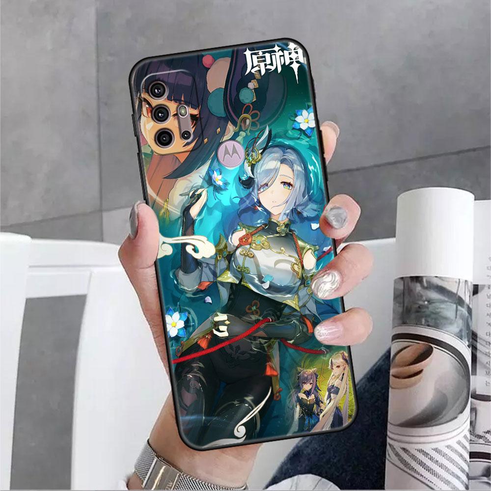Case For Motorola G30 G60 G9 Play One Fusion Plus Edge 20 G8 Power Lite G22 G50 G200 G51 G71 G31 Phone Cover Genshin Impact Capa