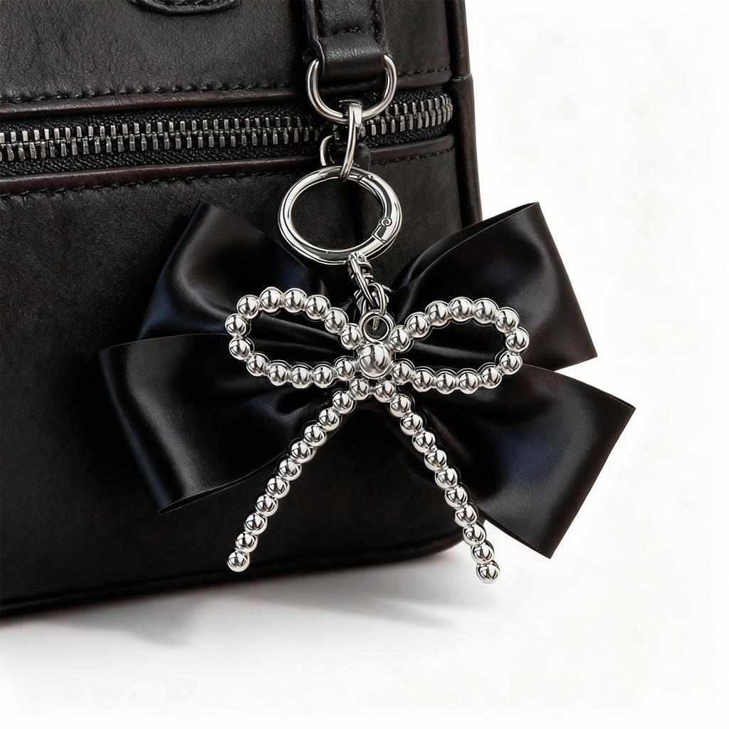 Multi Functional Silver Bowknot Pendant Keychain Gift for Birthdays Holidays Featuring Retro Fusions Accessory