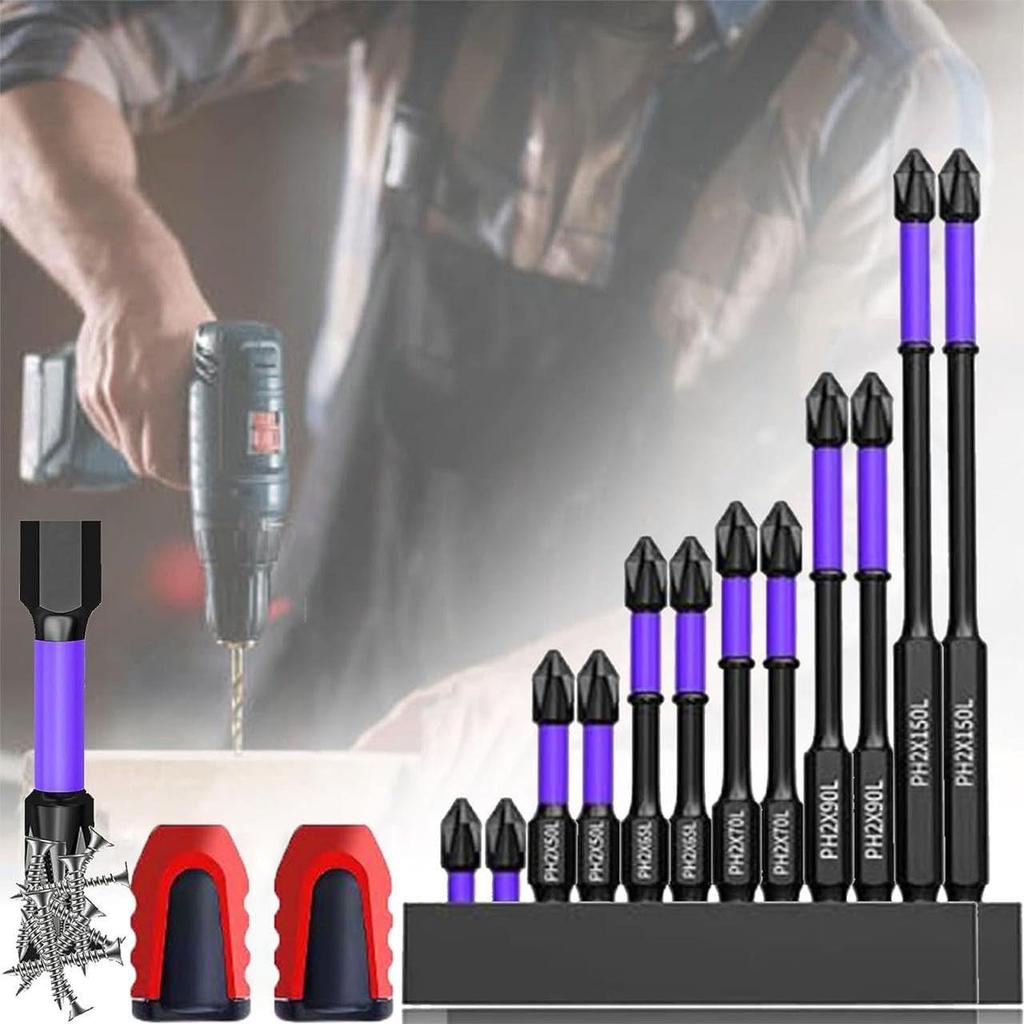 D1 Magnetic Phillips Head Screwdriver Bit: Anti-slip, Shock-resistant, High Hardness with Strong Magnetic Grip