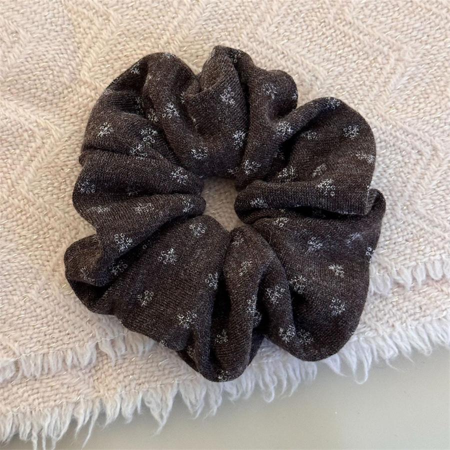 Korean Floral Knitted Scrunchies Women Girls Elastic Hair Band Accessories Tie Hair Ring Rope Headwear Headdress Ponytail Holder