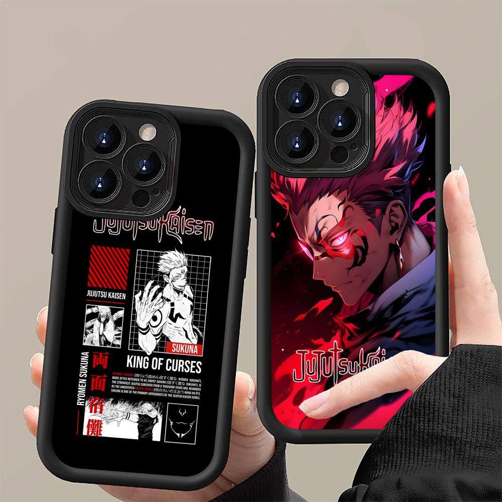 Jujutsu Kaisen Sukuna Mobile Phone Case for iPhone 17 16 15 14 13 12 11 Air Pro Max Plus Thicken TPU Colorful Cover Luxury Cover