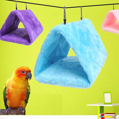 Bird Bed Winter Pet Bird Parrot Cages Warm Plush Hammock Hut Tent Bed Hanging Cave for Sleeping and Hatching Bird Accessories