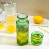 Vintage Glass Water Pitcher Set with Tumbler Bedside Carafe Clear Glass Pitcher Suitable for Juice Tea for Bedroom Bathroom