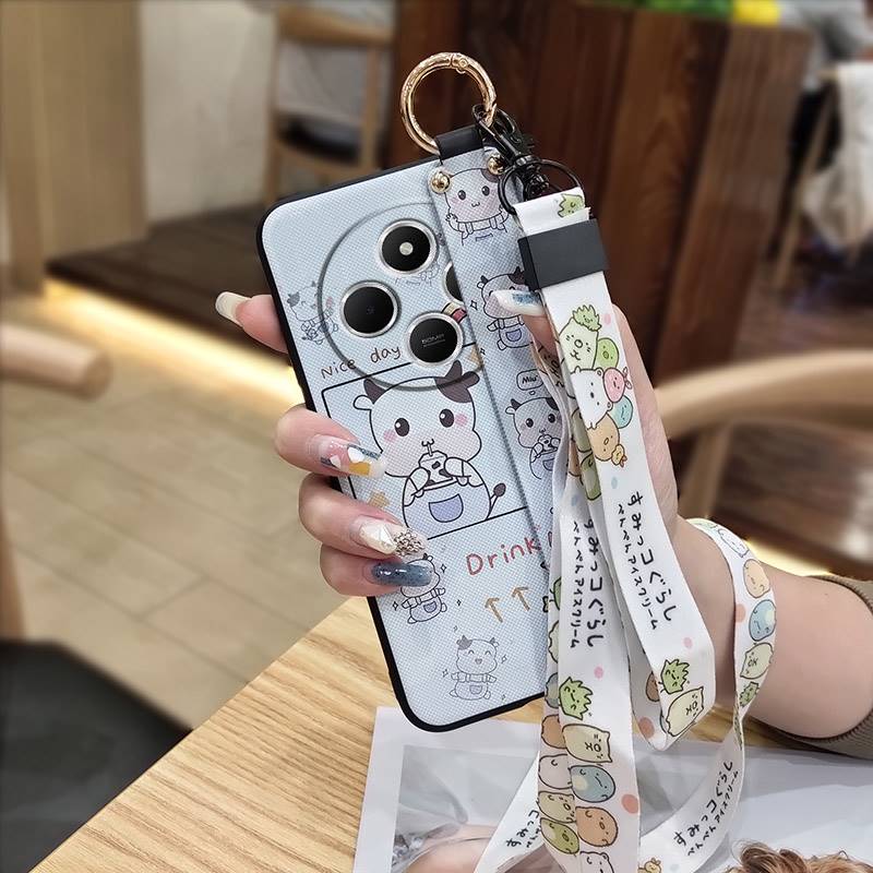 Protective Anti-dust Phone Case For Redmi A4 5G Back Cover Shockproof Waterproof Cartoon Silicone Durable Ring Kickstand