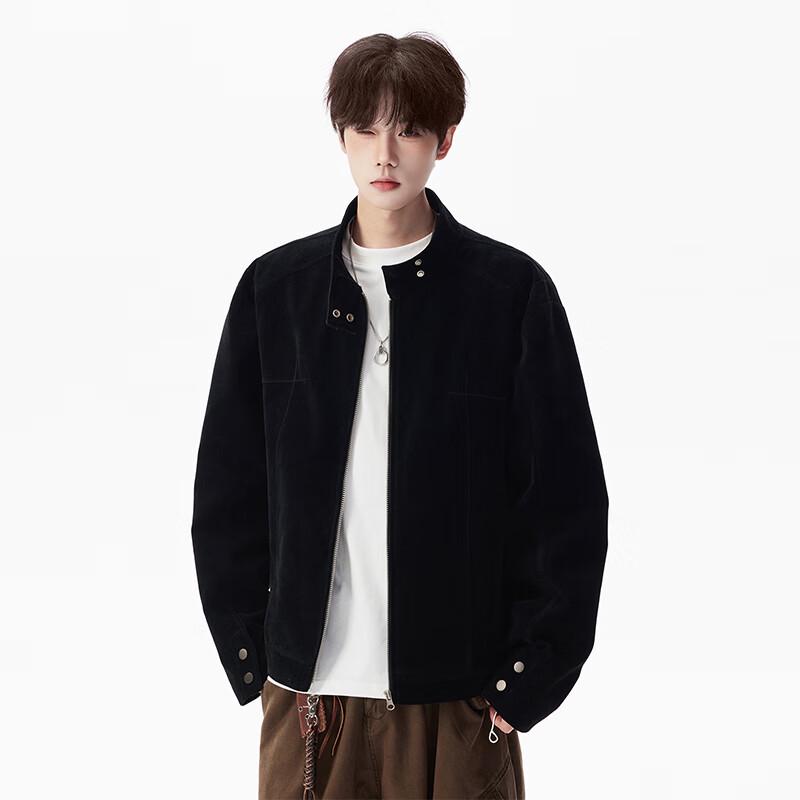 

TOM ADAM Vintage Faux Suede Stand Collar Jacket 3XL