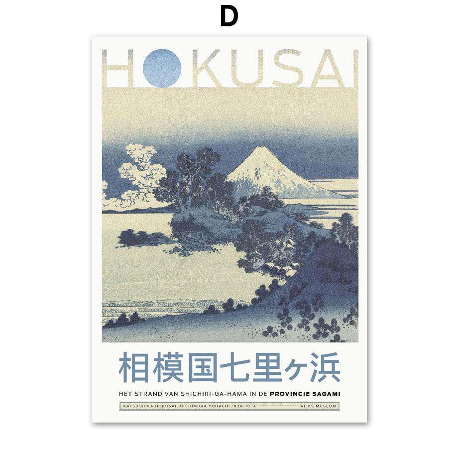 Katsushika Hokusai Wave Sun Mount Fuji Wall Art Canvas Painting Nordic Posters And Prints Wall Pictures For Living Room Decor