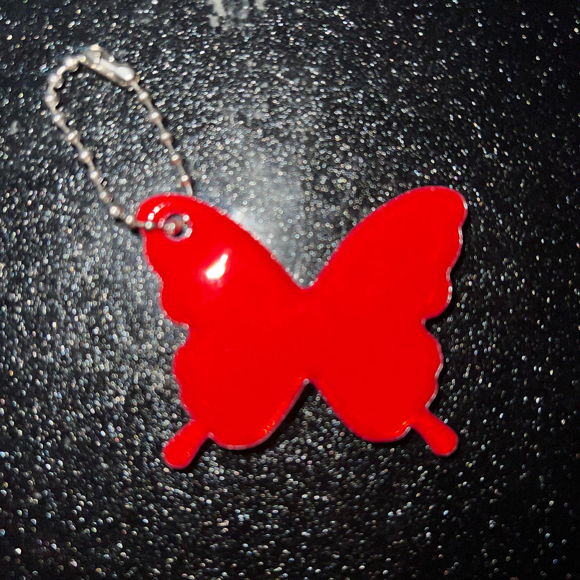 Reflective Butterfly Keychain Pendant for Backpack or Cycling