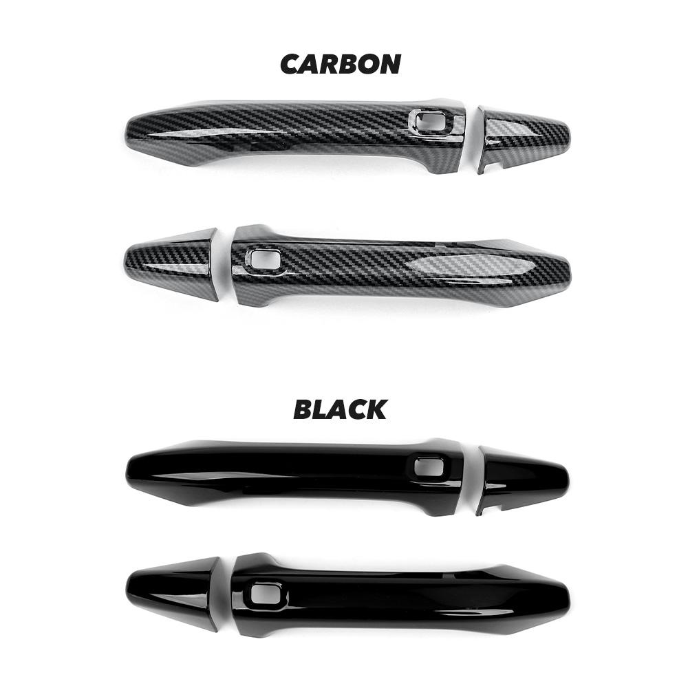 For Kia K4 2026 2026 2026 Auto Styling Exterior Black Carbon Fiber Outside Door Handle Cover Stripes Trim LHD