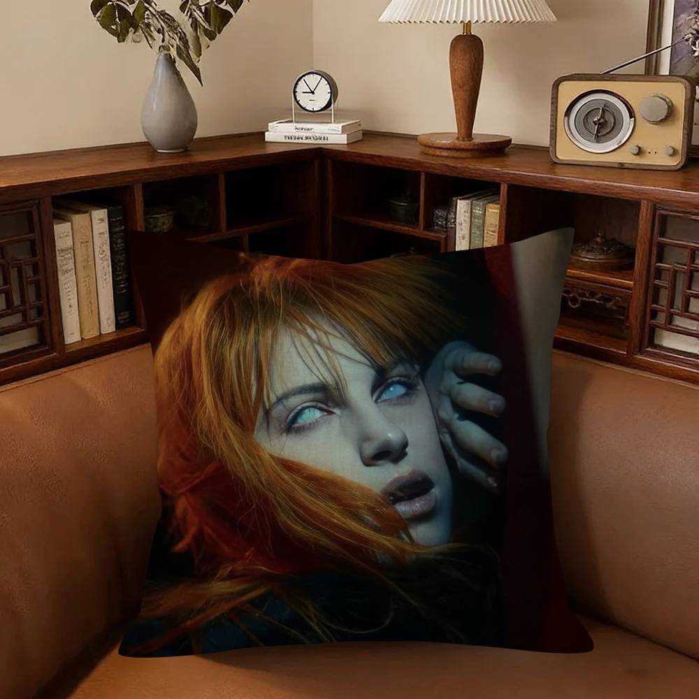 H-Hayley Williams Cantora Almofada de Escritório Fronha Capa de Almofada de Carro 45X45cm Fronha Lombar Fronha de Sofá