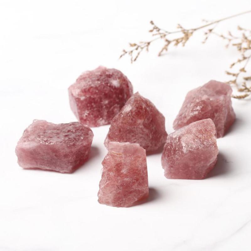 Natural Crystal Strawberry Quartz Rocks Minerals Stones Rough Gemstone Specimen